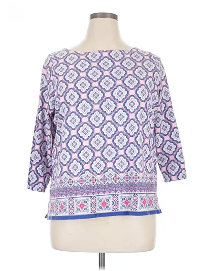 Pre-owned Talbots Outlet 3/4 Sleeve T-shirt In Purple