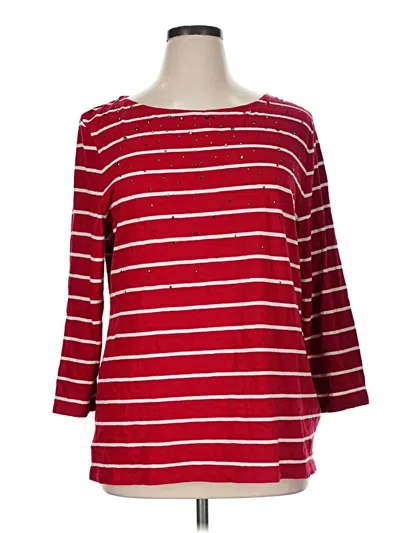 Pre-owned Talbots Outlet 3/4 Sleeve T-shirt In Red