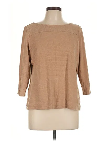 Pre-owned Talbots Outlet 3/4 Sleeve T-shirt In Tan