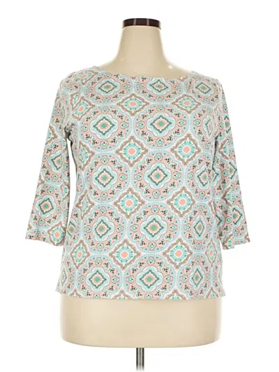 Pre-owned Talbots Outlet 3/4 Sleeve T-shirt In Teal