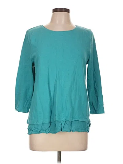 Pre-owned Talbots Outlet 3/4 Sleeve T-shirt In Teal