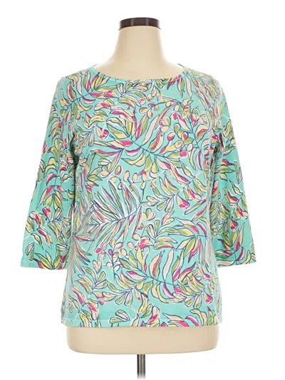 Pre-owned Talbots Outlet 3/4 Sleeve T-shirt In Teal