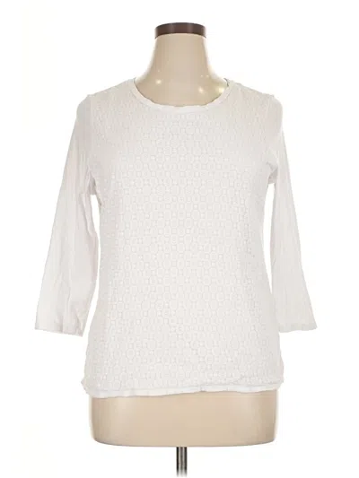 Pre-owned Talbots Outlet 3/4 Sleeve T-shirt In White