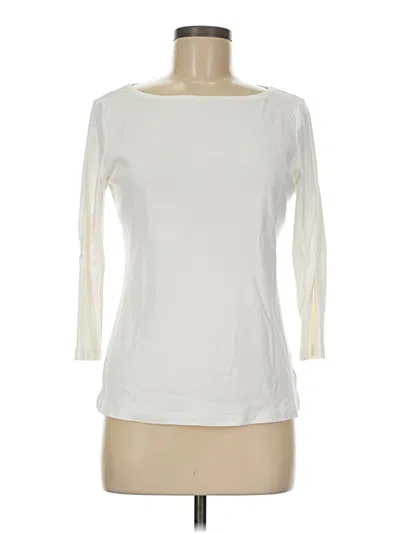 Pre-owned Talbots Outlet 3/4 Sleeve T-shirt In White
