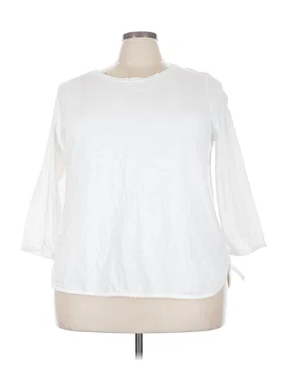 Pre-owned Talbots Outlet 3/4 Sleeve T-shirt In White