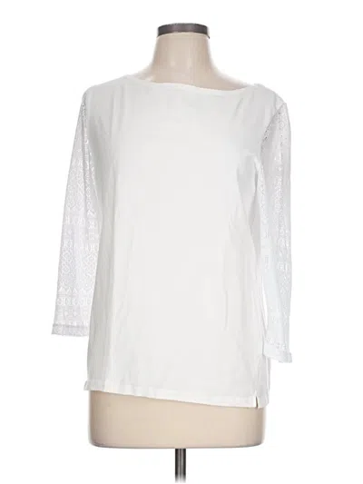 Pre-owned Talbots Outlet 3/4 Sleeve T-shirt In White