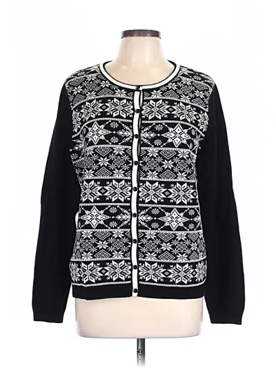 Pre-owned Talbots Outlet Cardigan Sweater In Black