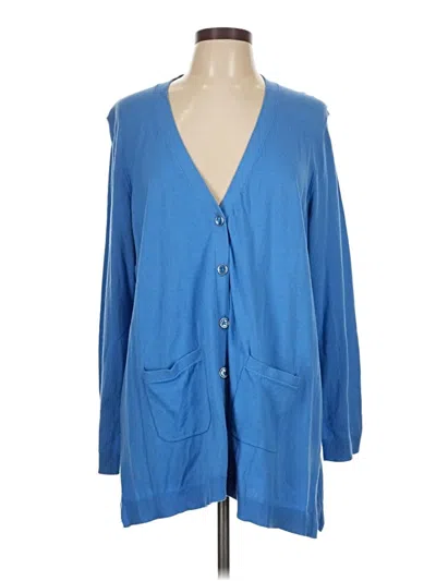 Pre-owned Talbots Outlet Cardigan Sweater In Blue