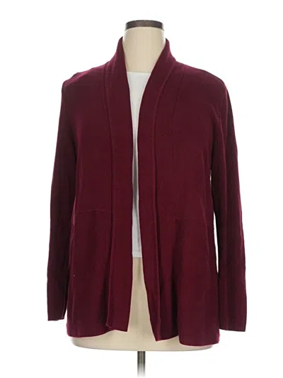 Pre-owned Talbots Outlet Cardigan Sweater In Burgundy