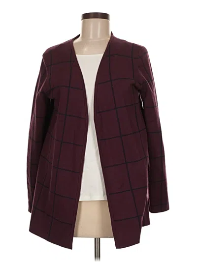 Pre-owned Talbots Outlet Cardigan Sweater In Burgundy