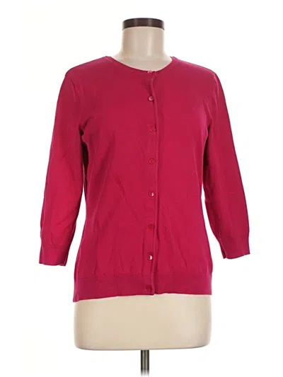 Pre-owned Talbots Outlet Cardigan Sweater In Burgundy