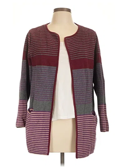 Pre-owned Talbots Outlet Cardigan Sweater In Burgundy