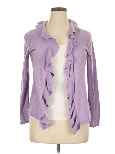 Pre-owned Talbots Outlet Cardigan Sweater In Purple