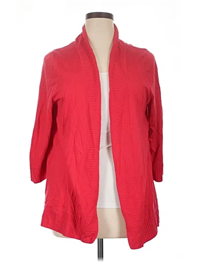 Pre-owned Talbots Outlet Cardigan Sweater In Red