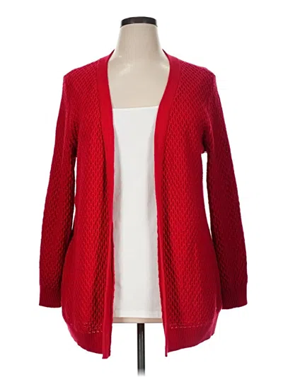 Pre-owned Talbots Outlet Cardigan Sweater In Red
