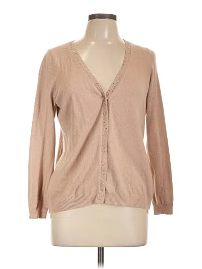 Pre-owned Talbots Outlet Cardigan Sweater In Tan