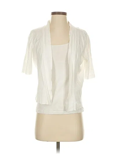 Pre-owned Talbots Outlet Cardigan Sweater In White
