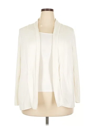 Pre-owned Talbots Outlet Cardigan Sweater In White