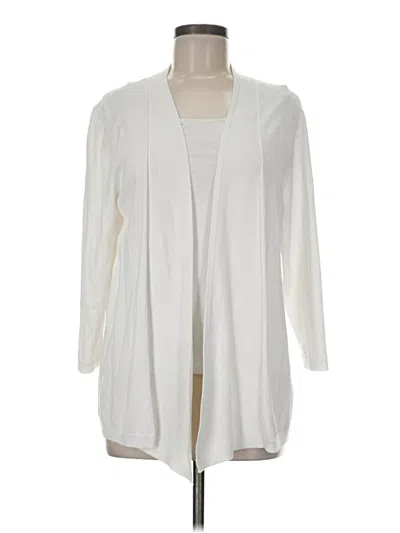 Pre-owned Talbots Outlet Cardigan Sweater In White