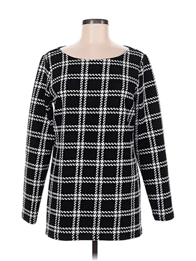 Pre-owned Talbots Outlet Long Sleeve Blouse In Black