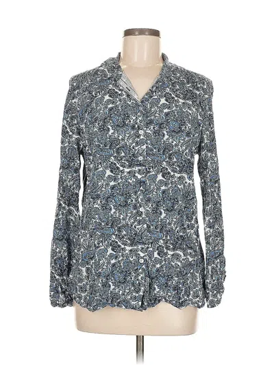 Pre-owned Talbots Outlet Long Sleeve Blouse In Blue