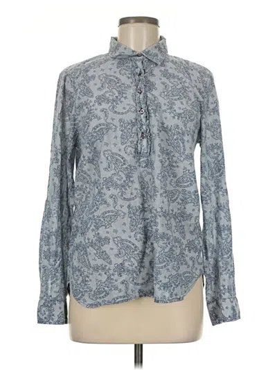 Pre-owned Talbots Outlet Long Sleeve Blouse In Blue