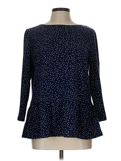 Pre-owned Talbots Outlet Long Sleeve Blouse In Blue