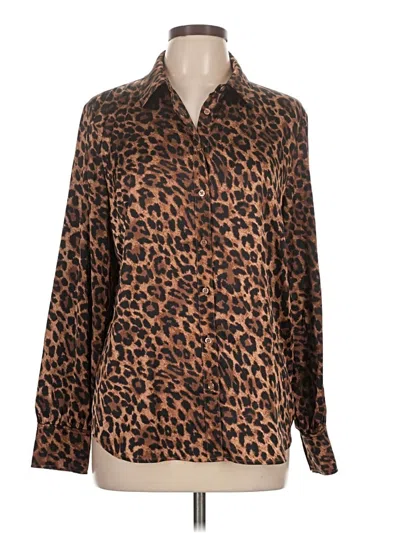 Pre-owned Talbots Outlet Long Sleeve Blouse In Brown