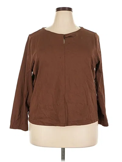 Pre-owned Talbots Outlet Long Sleeve Blouse In Brown