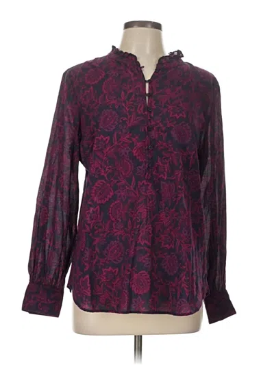 Pre-owned Talbots Outlet Long Sleeve Blouse In Burgundy