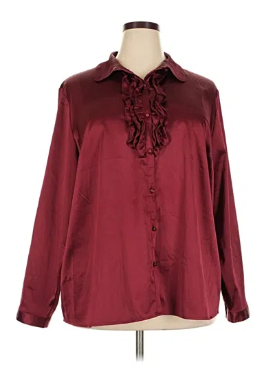 Pre-owned Talbots Outlet Long Sleeve Blouse In Burgundy