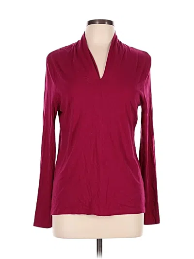 Pre-owned Talbots Outlet Long Sleeve Blouse In Burgundy