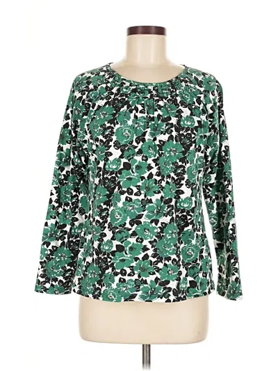 Pre-owned Talbots Outlet Long Sleeve Blouse In Green