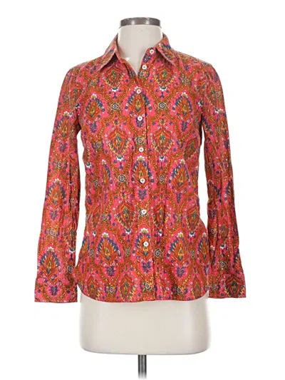 Pre-owned Talbots Outlet Long Sleeve Blouse In Red