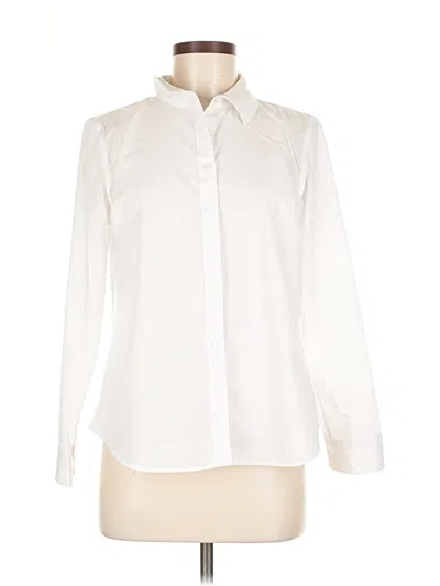 Pre-owned Talbots Outlet Long Sleeve Blouse In White