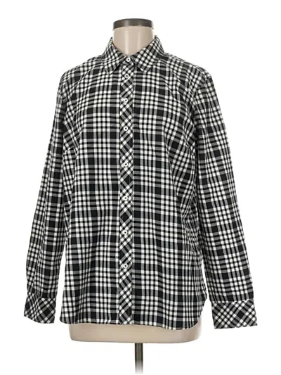 Pre-owned Talbots Outlet Long Sleeve Button Down Shirt In Black