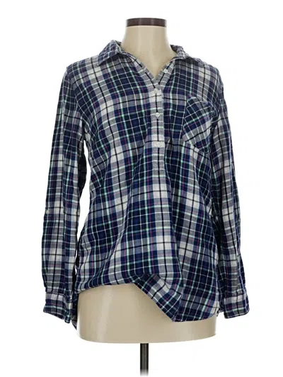 Pre-owned Talbots Outlet Long Sleeve Button Down Shirt In Blue