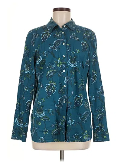 Pre-owned Talbots Outlet Long Sleeve Button Down Shirt In Blue
