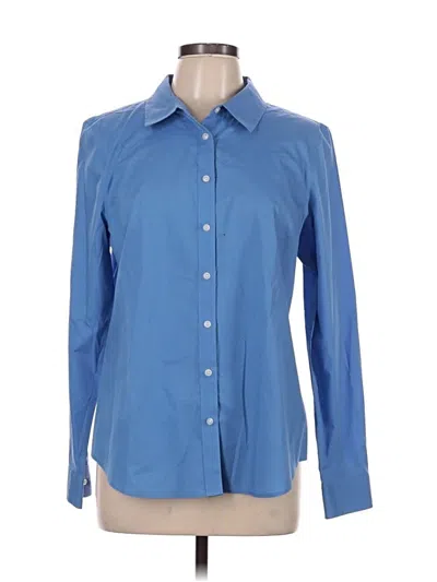 Pre-owned Talbots Outlet Long Sleeve Button Down Shirt In Blue