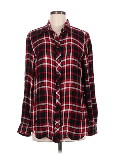 Pre-owned Talbots Outlet Long Sleeve Button Down Shirt In Burgundy