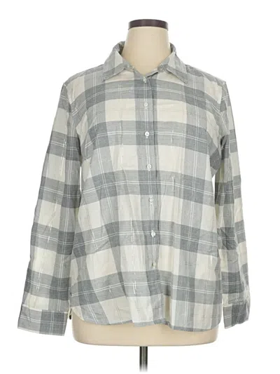 Pre-owned Talbots Outlet Long Sleeve Button Down Shirt In Gray