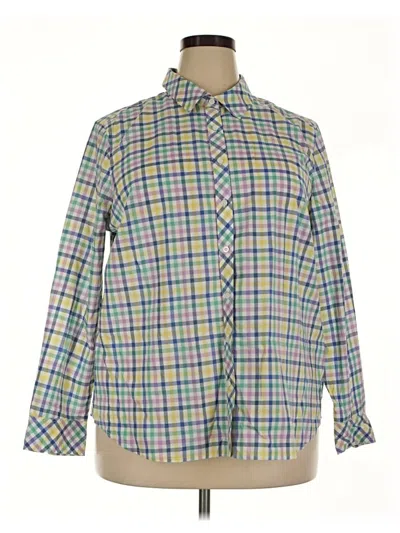 Pre-owned Talbots Outlet Long Sleeve Button Down Shirt In Green