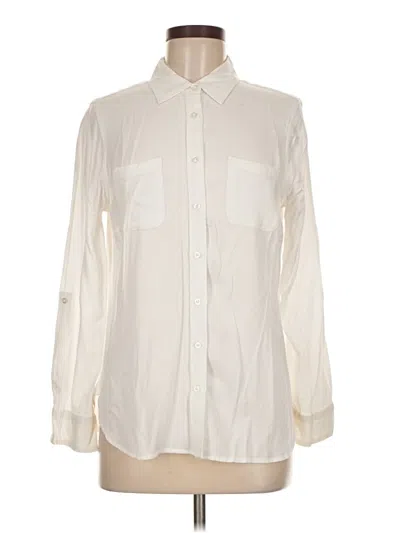 Pre-owned Talbots Outlet Long Sleeve Button Down Shirt In Ivory