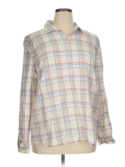 Pre-owned Talbots Outlet Long Sleeve Button Down Shirt In Ivory