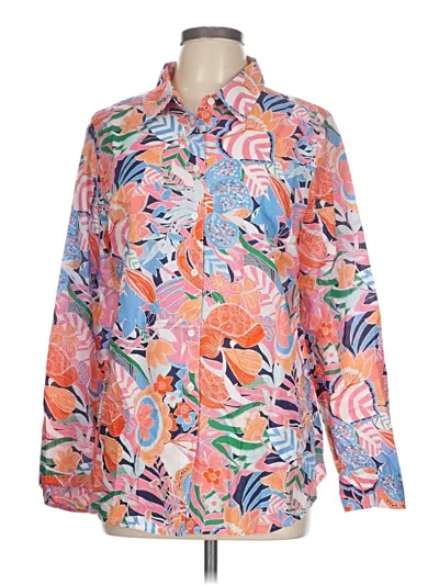 Pre-owned Talbots Outlet Long Sleeve Button Down Shirt In Orange