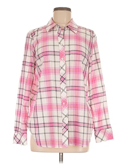 Pre-owned Talbots Outlet Long Sleeve Button Down Shirt In Pink