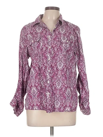 Pre-owned Talbots Outlet Long Sleeve Button Down Shirt In Purple