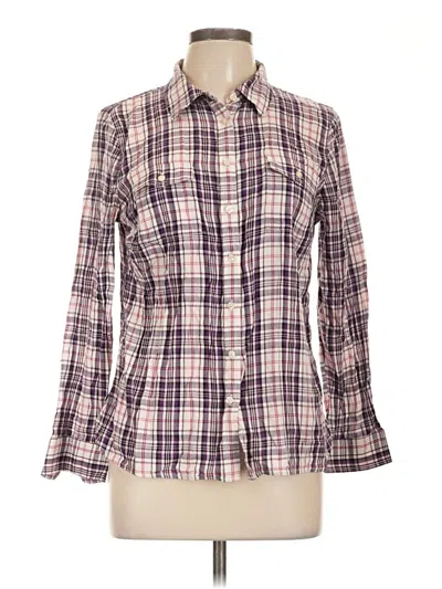 Pre-owned Talbots Outlet Long Sleeve Button Down Shirt In Purple