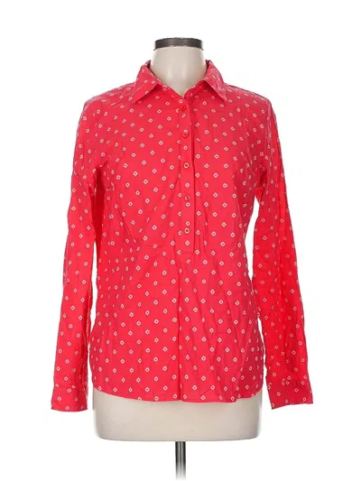 Pre-owned Talbots Outlet Long Sleeve Button Down Shirt In Red