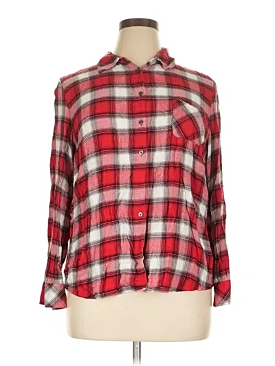 Pre-owned Talbots Outlet Long Sleeve Button Down Shirt In Red